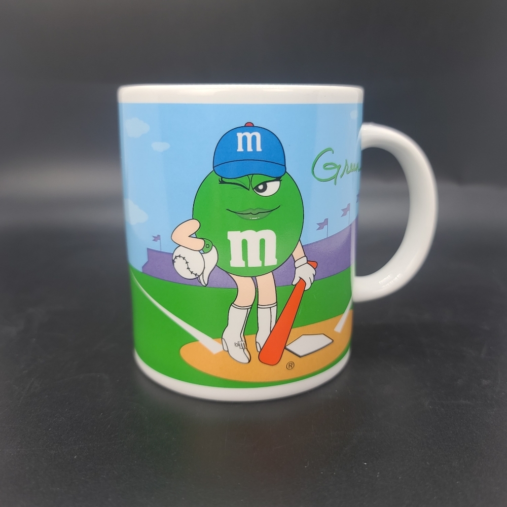 M&M'S Vintage Mug. Miss. Green and Mr. Yellow. Sports Motif.
